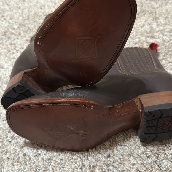 Never Worn Red Diamond Brown Ankle Boots with Western Flair - Picture 6 of 8